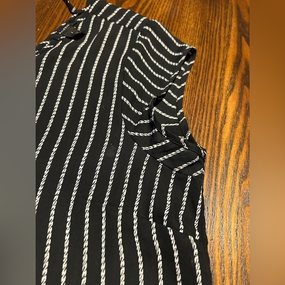 Halogen tunic blouse black white rope pattern women’s L double v-neck classic - Picture 14 of 14